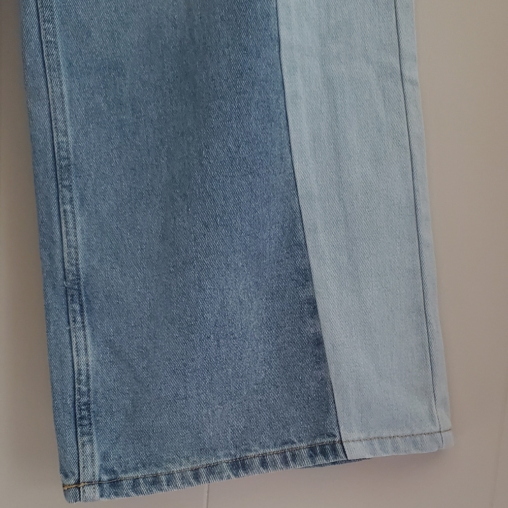 Papermoon new 2 tone wide leg high waist denim‎ jeans size medium - Picture 9 of 13